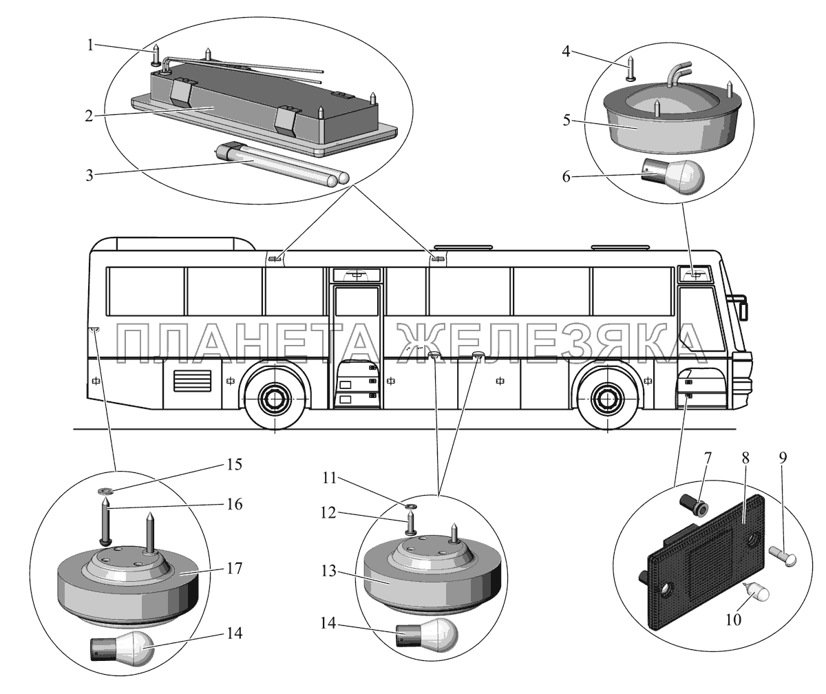 Установка внутренней светотехники МАЗ-152 (2011)